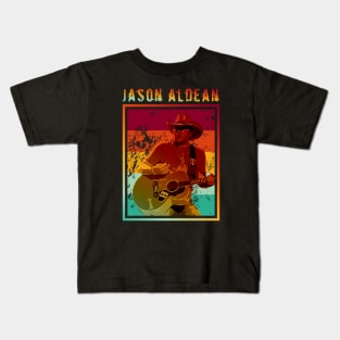 Jason aldean | retro poster Kids T-Shirt